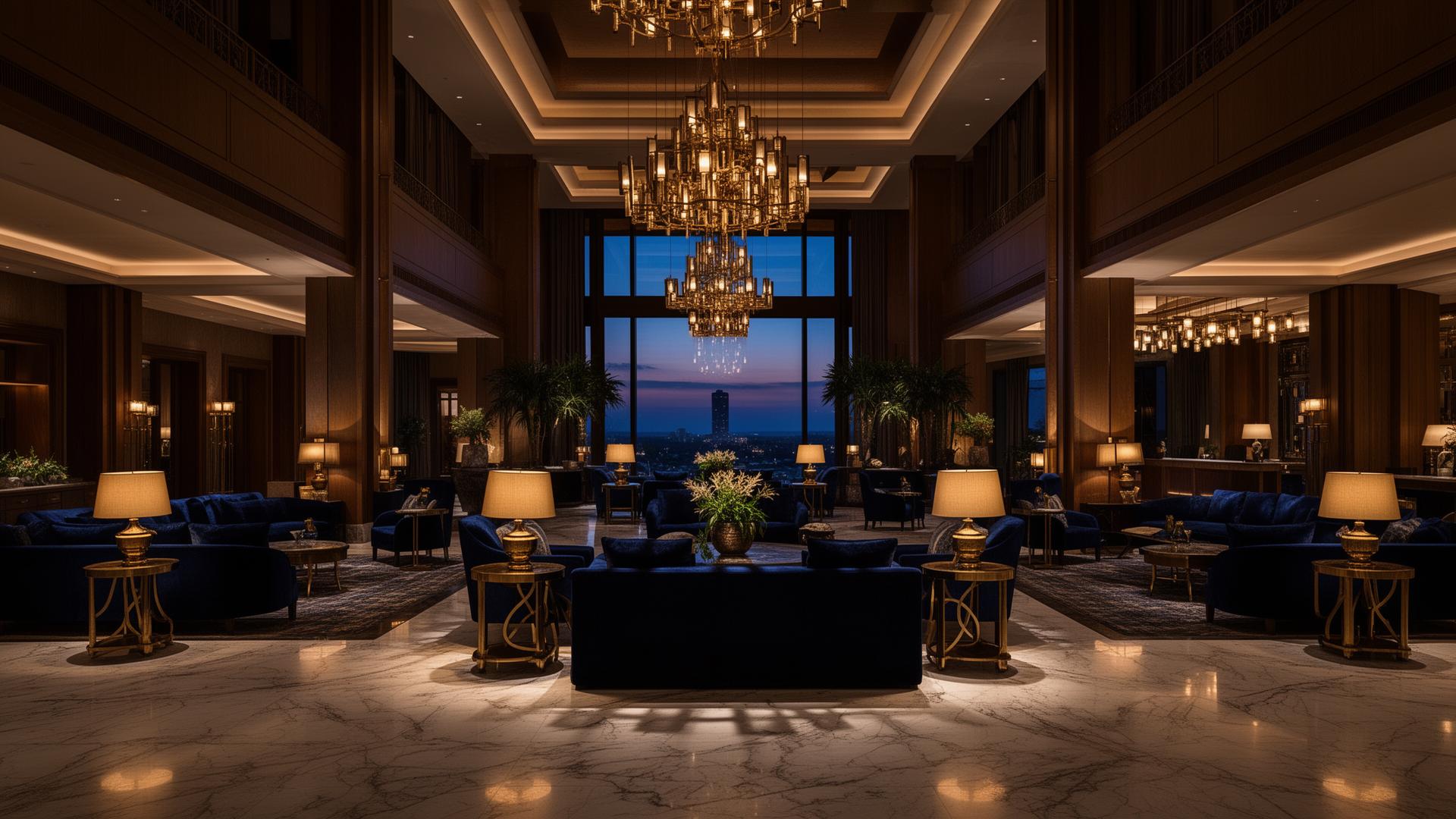 Luxury hotel lobby