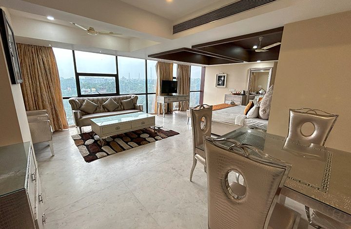 Luxury suite at golden hour